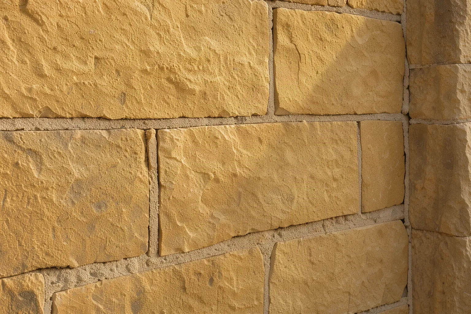 Mur en pierre calcaire aux joints de chaux